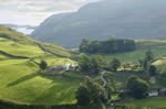 Hause Hall Farm and Cruick Barn in Hallin Fell, Cumbria, North West England